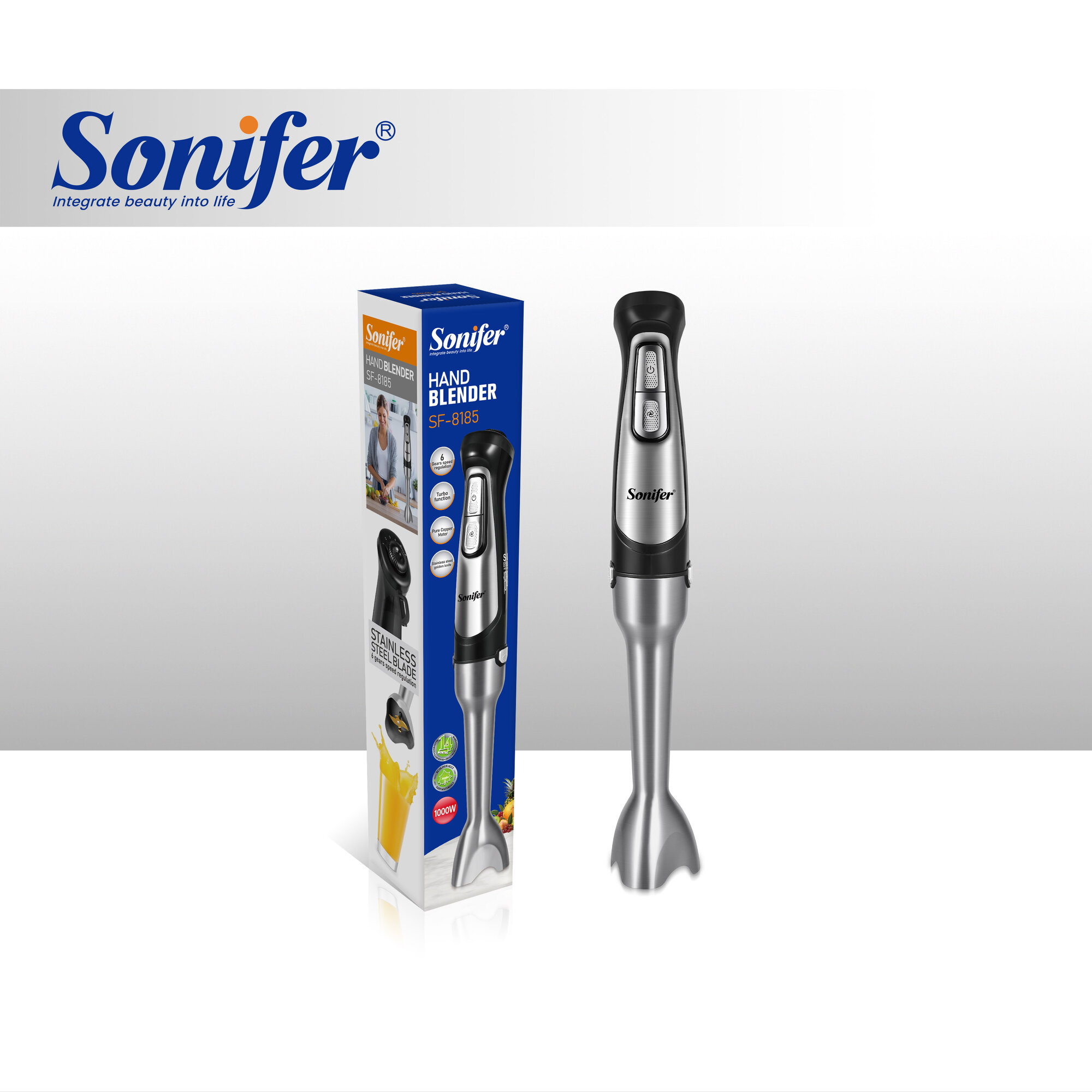 Блендер погружной Sonifer SF-8185, 1000Вт, турборежим, защита от перегрева