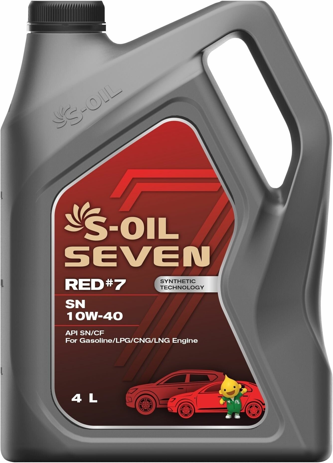 S-OIL E107697 S-OIL Масло моторное SEVEN RED #7 SN 10W-40 4л