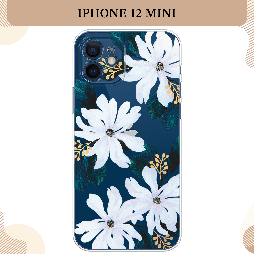 Силиконовый чехол "Delilah Flower" на Apple iPhone 12 Mini / Айфон 12 mini, прозрачный