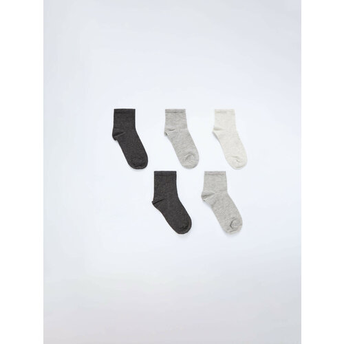Носки Sela 5 пар, размер 20/22, черный, серый носки sela 5 пар размер 20 22 белый