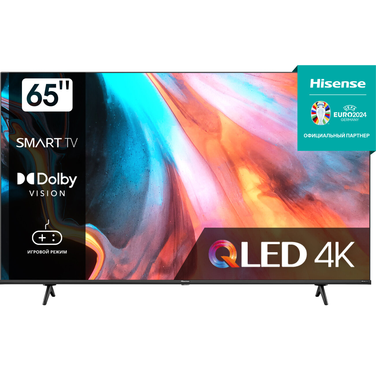 65" Телевизор Hisense 65E7HQ 2022 QLED, HDR, LED, OLED, ULED, Quantum Dot, черный