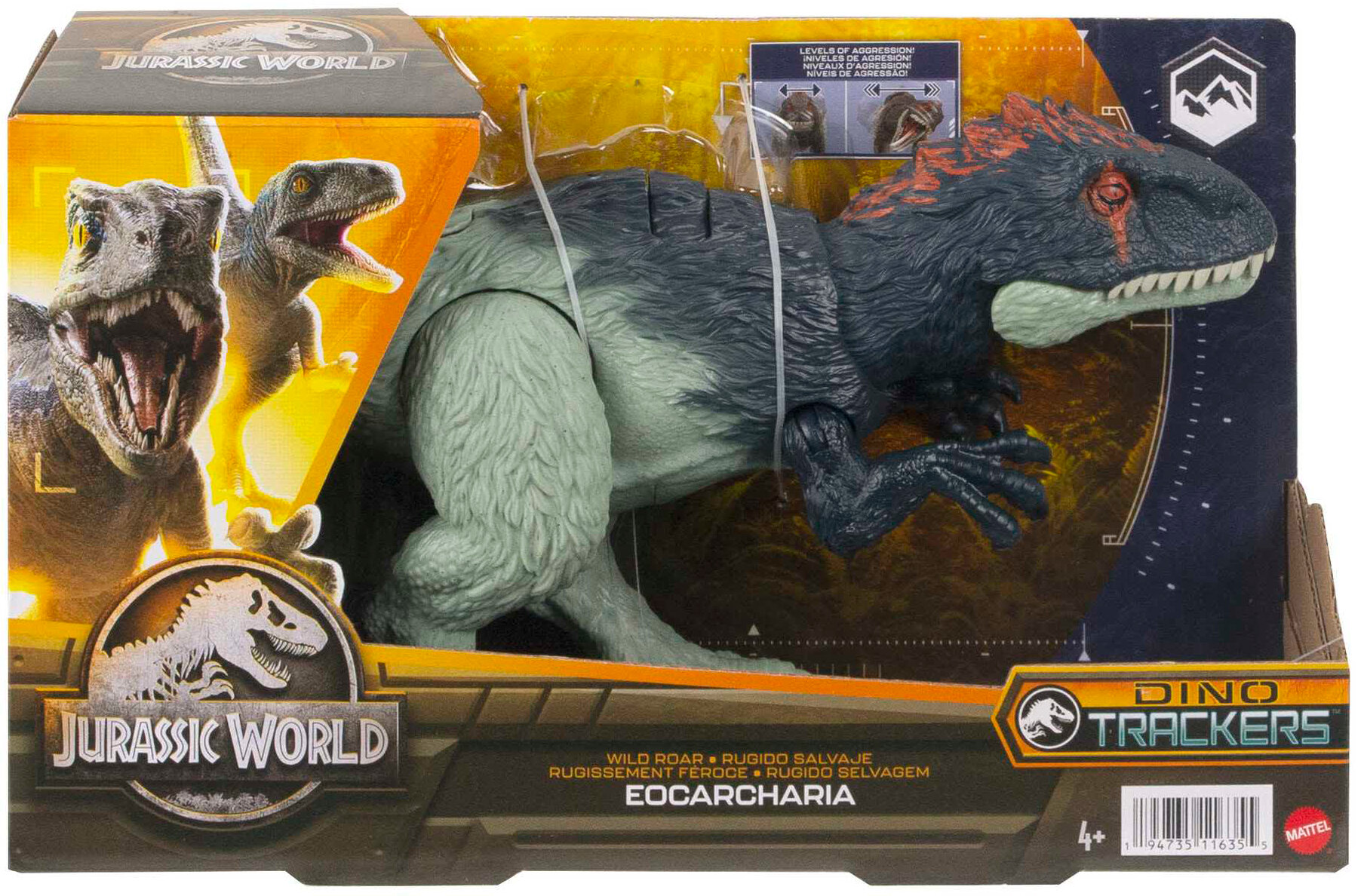 Динозавр Jurassic world Wild Roar Eocarcharia Эокархарии дикий рев 32 см HLP17