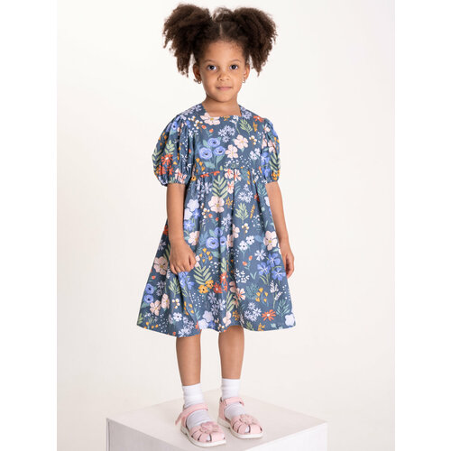 фото Платье мирмишелька, размер 80/86, бежевый, фиолетовый