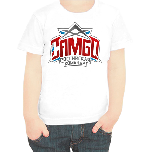фото Футболка , размер 104, белый нет бренда