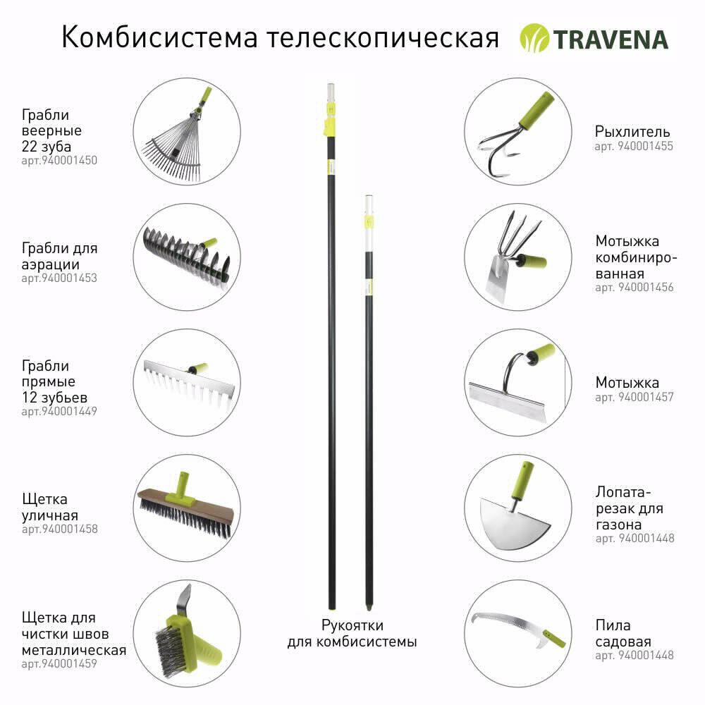 Грабли прямые TRAVENA для комбисистемы 12 зубьев - фотография № 4