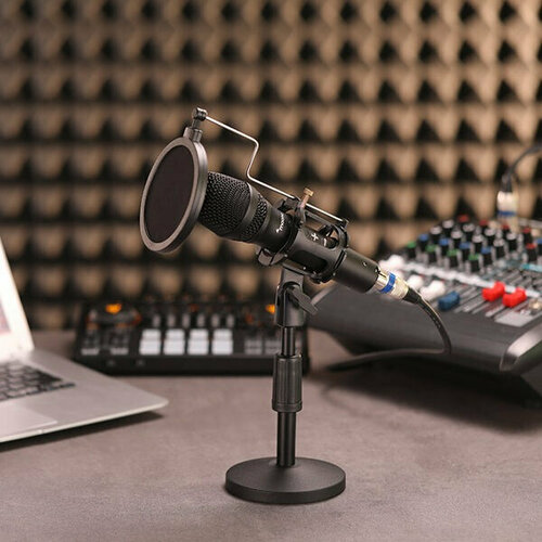 Микрофон универсальный MAONO AU-HD300T, черный maono dm30rgb конденсаторный usb микрофон 24bit 48khz по maono link в комплекте подставка и кабель