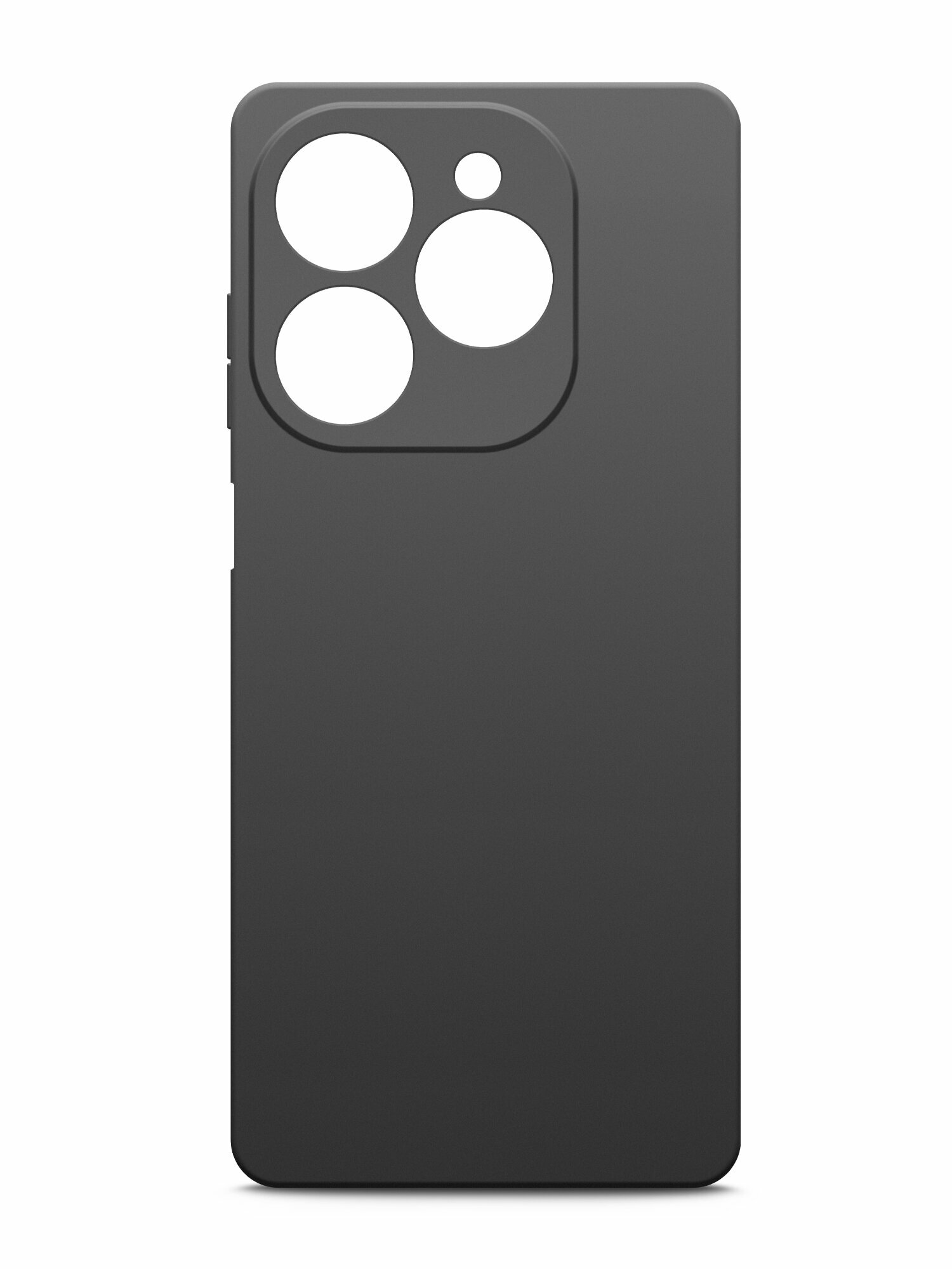 Чехол на Tecno Spark Go 2024 (Техно Спарк Гоу 2024) черный матовый силиконовый с защитой (бортиком) вокруг камер Brozo