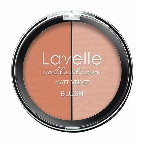 Компактные двухцветные румяна для лица 3 персик Lavelle Collection Matt Velvet Blush