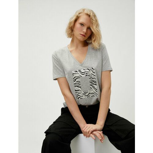 фото Футболка koton, размер s, серый