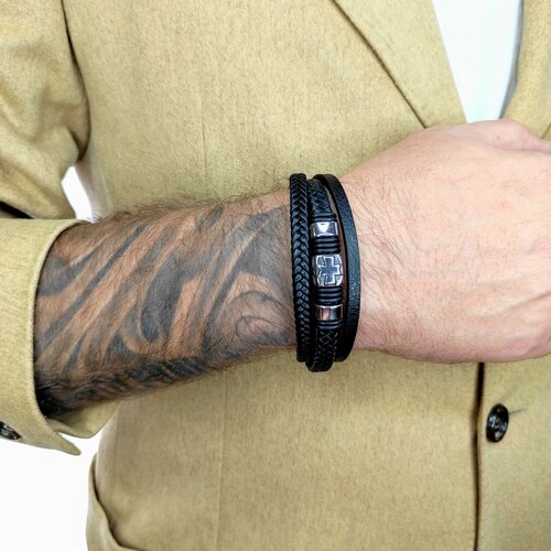 фото Браслет, металл, размер 22 см, черный нет бренда