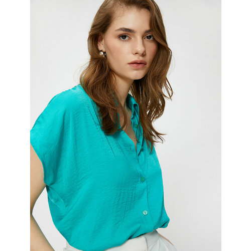 фото Рубашка koton, размер 50, зеленый