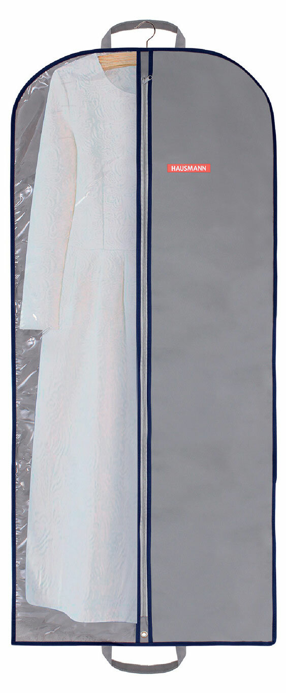 Чехол для одежды Hausmann со стенкой и ручками серый 60x140 см