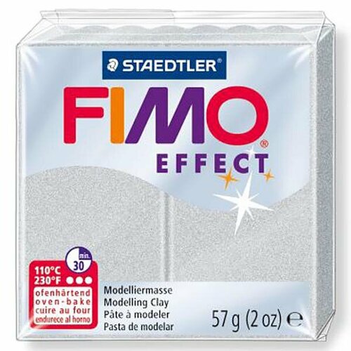 фото Полимерная глина fimo effect 8020-81 (8010-81) серебряный металлик (metallic silver) 57 г, цена за 1 шт.