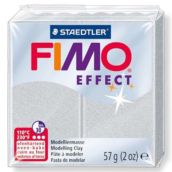 Полимерная глина Fimo Effect 8020-81 (8010-81) серебряный металлик (metallic silver) 56 г, цена за 1 шт.