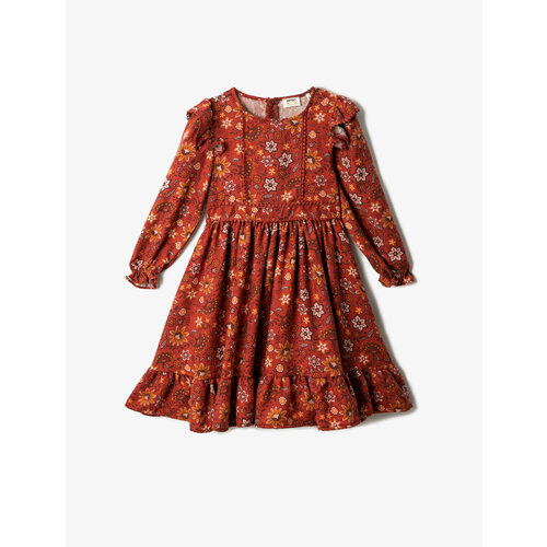 Платье KOTON, размер 6-7 лет, коричневый платье koton размер 6 7 лет серый