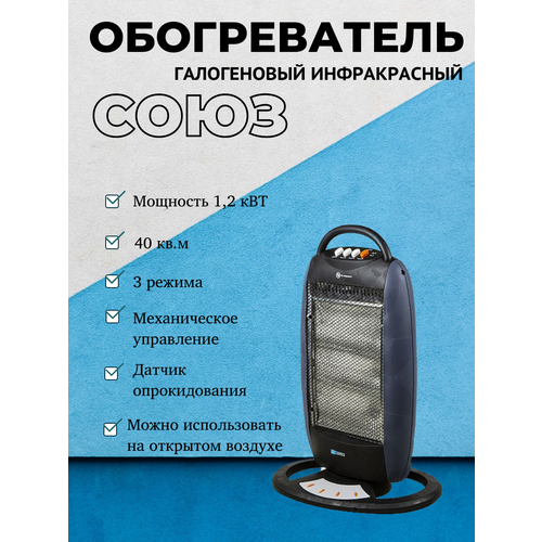 Обогреватель галогеновый 3 режима 4008001200Вт СОЮЗ 290000₽