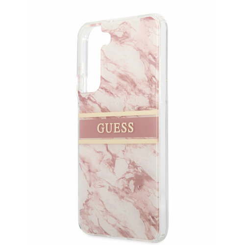 Guess для Galaxy S22+ чехол PC/TPU Marble with Gold stripe Hard Black