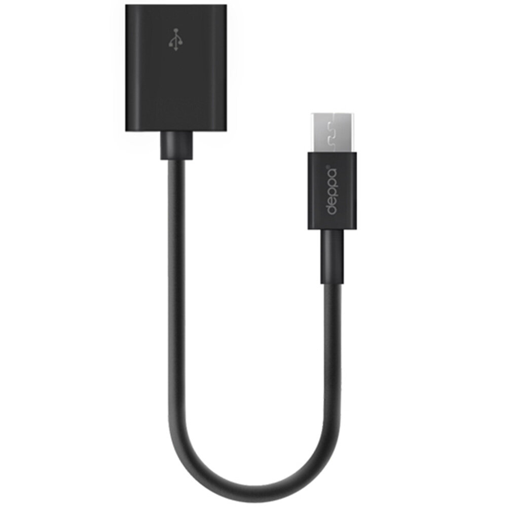 Адаптер OTG DEPPA , USB - microUSB, 0.15м, черный - фото №6