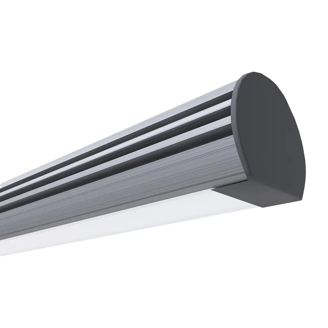 фото Профиль круглый для светодиодной ленты алюминиевый 1м серебро накладной