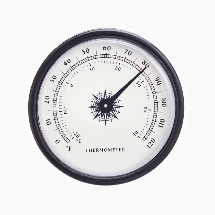 Термометр, d-6.5 см, черный 9667822