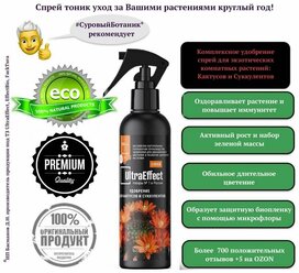 Удобрение Спрей тоник для кактусов и суккулентов UltraEffect Classic 250мл, эффективное безопасное удобрение для ухода за экзотическими растениями