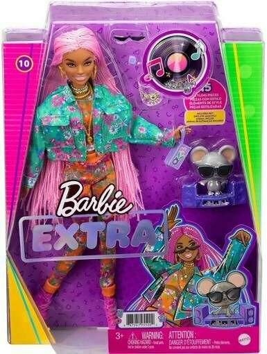 Кукла Barbie ExtraN10 с розовыми косичками GXF09