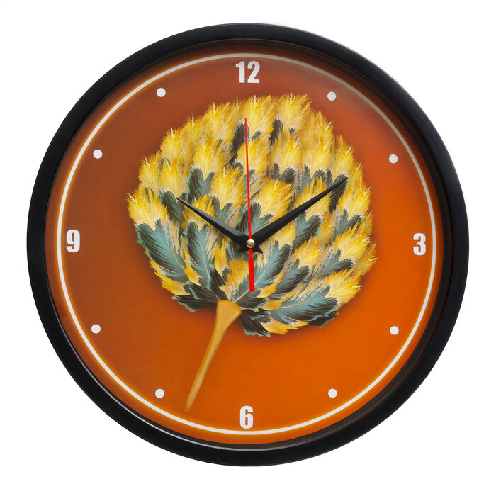 Часы настенные "Перья", d-30 см, плавный ход (комплект из 2 шт)