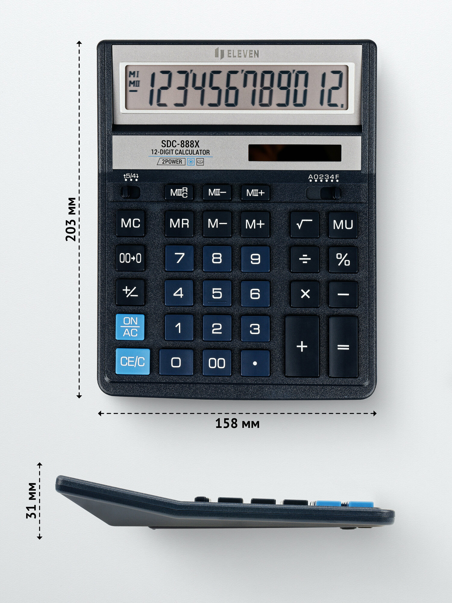 Калькулятор бухгалтерский Citizen SDC-888XBL темно-синий 12-разр
