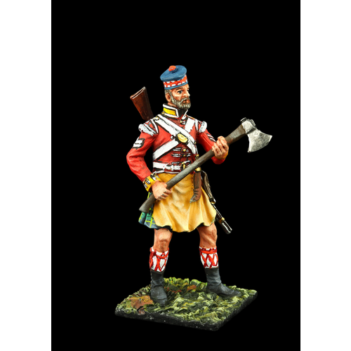 Оловянный солдатик SDS: Шотландцы 92-го Гордона полка, Сапер, 1815 г. оловянный солдатик sds флейтист 3 го полка 1809 г