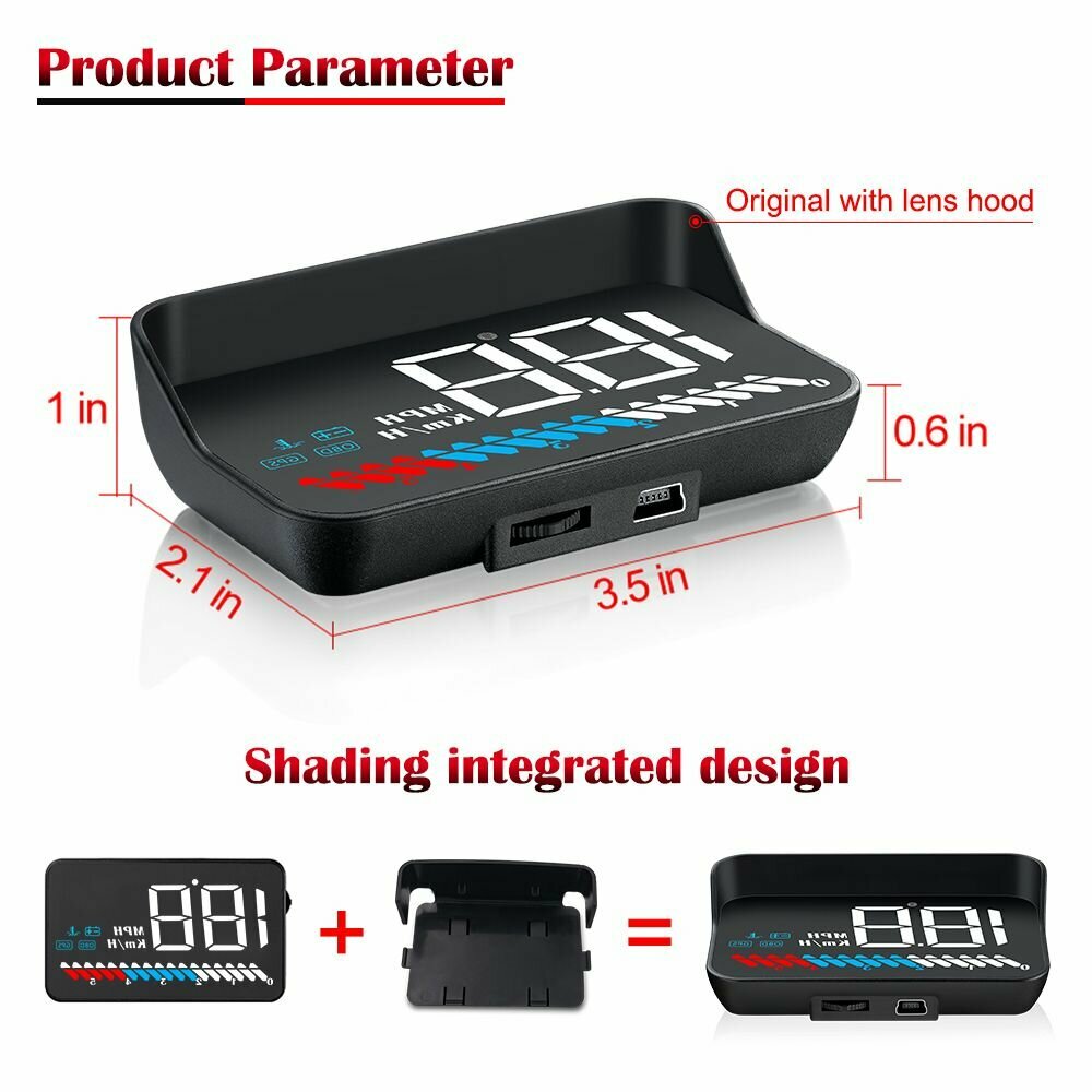 Проекционный дисплей для авто M7 OBD-II HUD проектор на лобовое стекло GPS