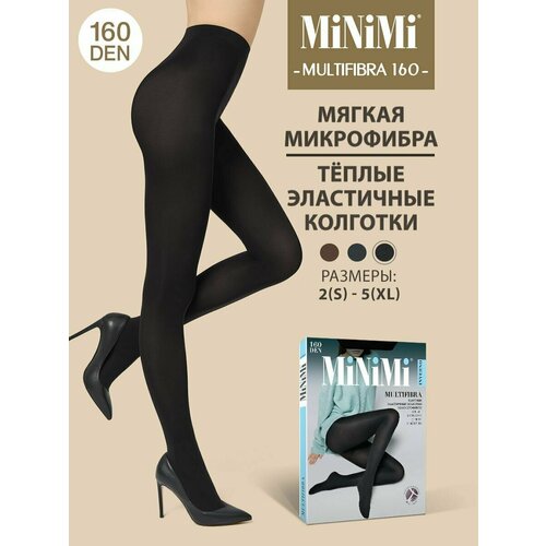 Колготки MiNiMi Multifibra, 160 den, размер 3, черный