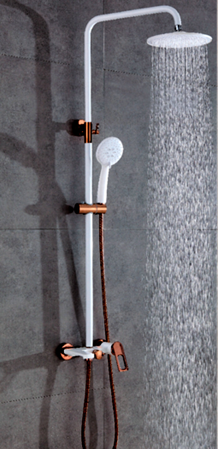 фото VIEIR Душевая система, рейлинг V293562-FL, белый/золото