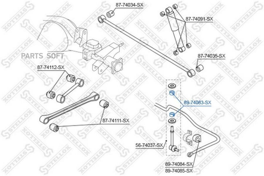 89-74083-Sx_втулка Тяги Стабилизатора! Nissan Terrano R20 93> Stellox арт. 89-74083-SX