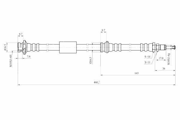 Zekkert Шланг тормозной передний правый для Nissan Cabstar (F24_) 06- NT400 Cabstar (F24M) 14-