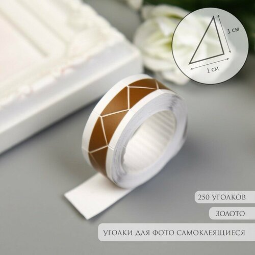Набор уголков с кармашком для фотографий 250 уголков Золото 2мх16 см в коробке 348₽