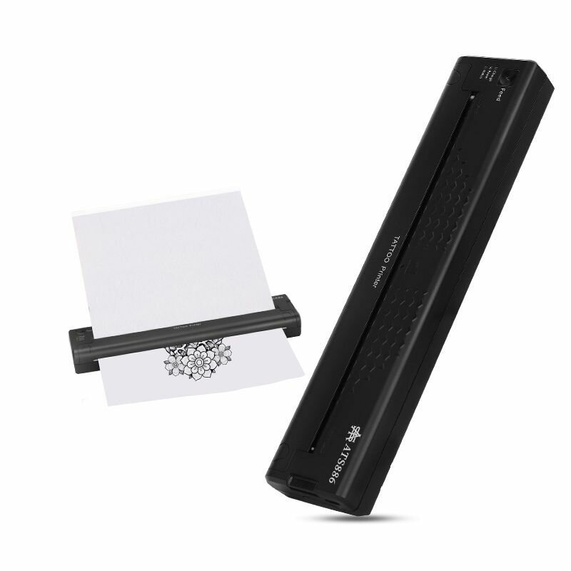 Тату термопринтер для эскиза татуировки ATS886 Wireless Tattoo Printer Bluetooth Black