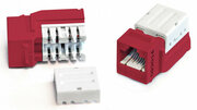 Hyperline KJNE-8P8C-C5e-90-RD Вставка Keystone Jack RJ-45(8P8C), категория 5e, 110 IDC, заделка с помощью NE-TOOL, красная