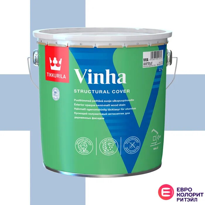 Tikkurila Vinha Кроющий антисептик для дерева основа бесцветная (2,7 л)