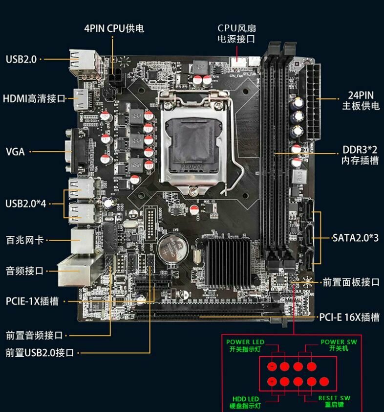 Материнская плата H61B LGA1155