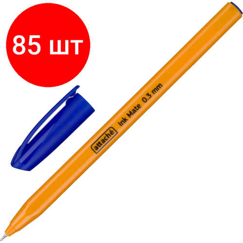 Комплект 85 штук, Ручка шариковая неавтомат. Attache Ink Mate линия 0.3мм оранжев. корп