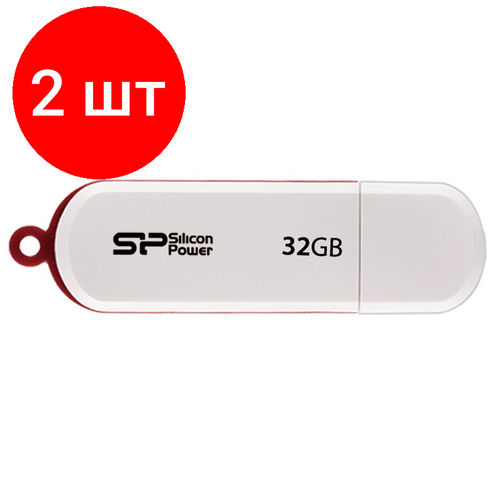 комплект 30 штук флеш память silicon power luxmini 320 16gb usb 2 0 бел sp016gbuf2320v1w Комплект 2 штук, Флеш-память Silicon Power LuxMini 320, 32Gb, USB 2.0, бел, SP032GBUF2320V1W