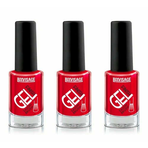 Лак для ногтей LUXVISAGE, GEL finish, Королевский красный, тон 07, 9 гр, 3 шт.