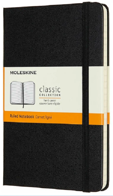 Блокнот Moleskine CLASSIC QP060 Large 130х210мм 240стр. линейка твердая обложка черный