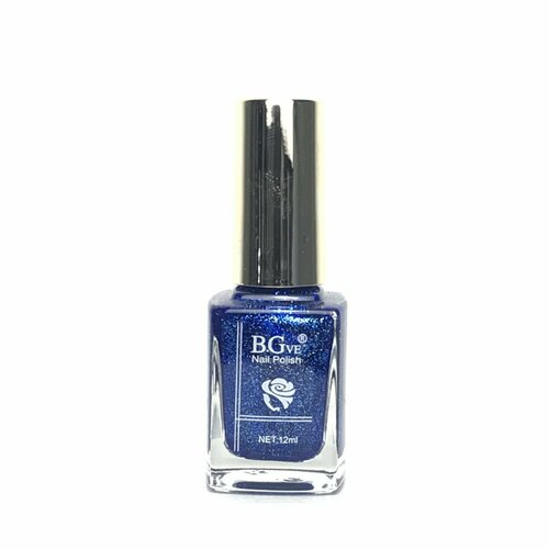 Лак для ногтей B.Garden Nail Polish, цвет синий № 15, с блестками, 12 мл, 1 шт