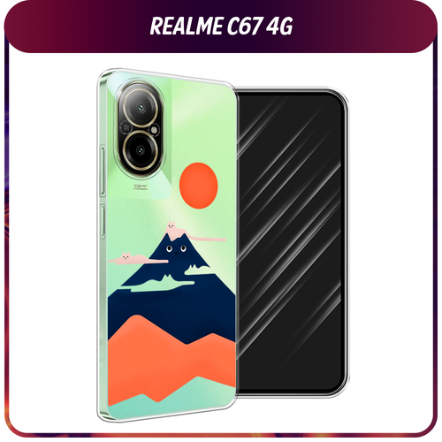 Силиконовый чехол на Realme C67 4G / Реалми C67 4G Кот-гора, прозрачный силиконовый чехол на realme 10 4g реалми 10 4g кот гора прозрачный