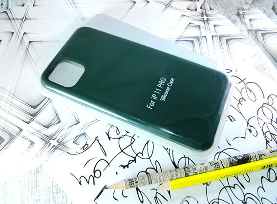 Чехол-накладка для iPhone 11 Pro VEGLAS SILICONE CASE NL темно-зеленый (49)
