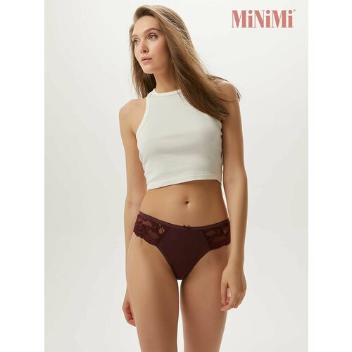 фото Трусы minimi, 3 шт., размер 52 (2xl), бордовый, бежевый, розовый