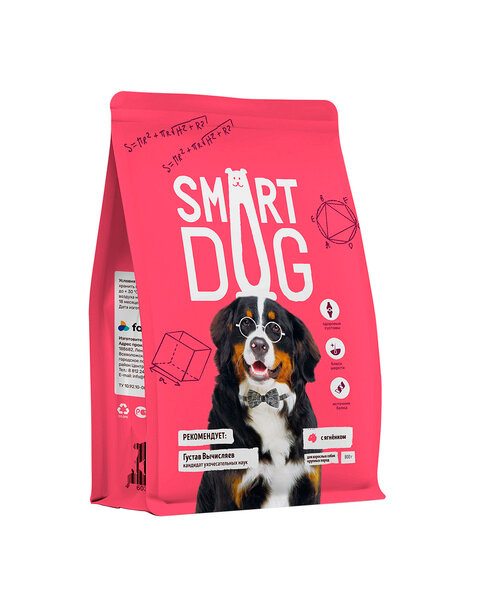 Сухой корм Smart Dog для взрослых собак крупных пород с ягненком