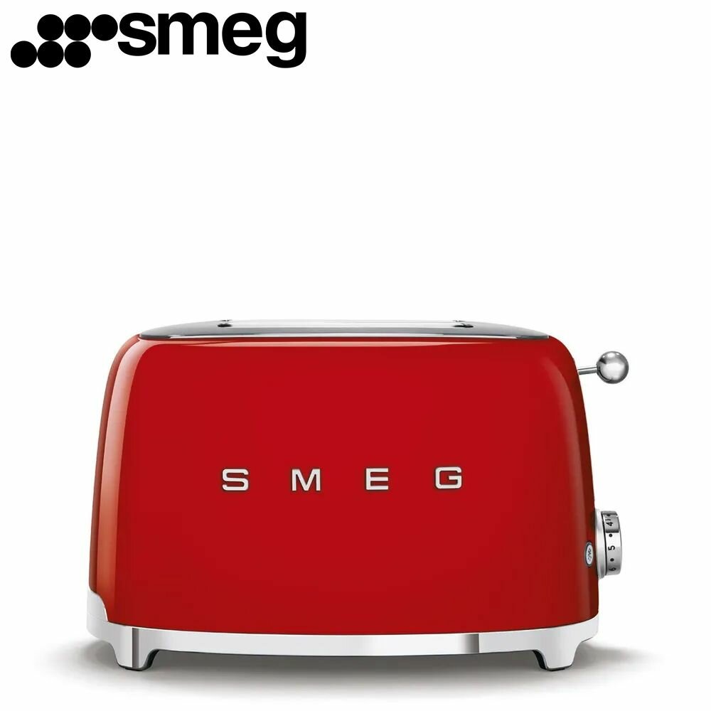 Тостер SMEG TSF01RDEU / на 2 ломтика / мощность 950 Вт / красный