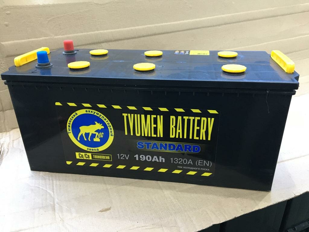 Аккумулятор грузовой TYUMEN BATTERY STANDARD 6СТ-190 обр. 518x228x240